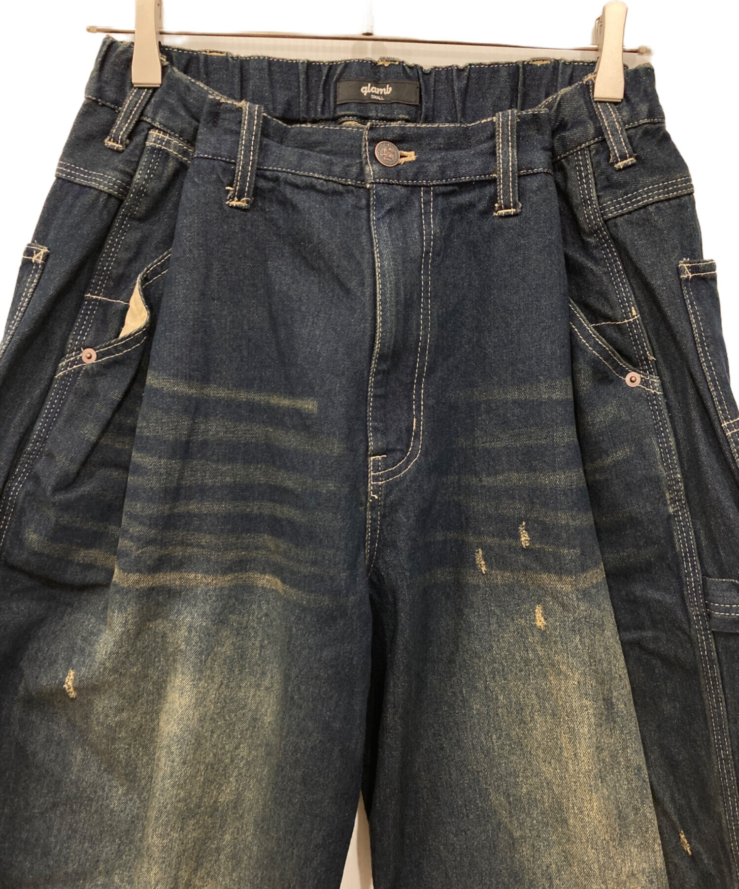 中古・古着通販】glamb (グラム) レッドダートワークデニム インディゴ 