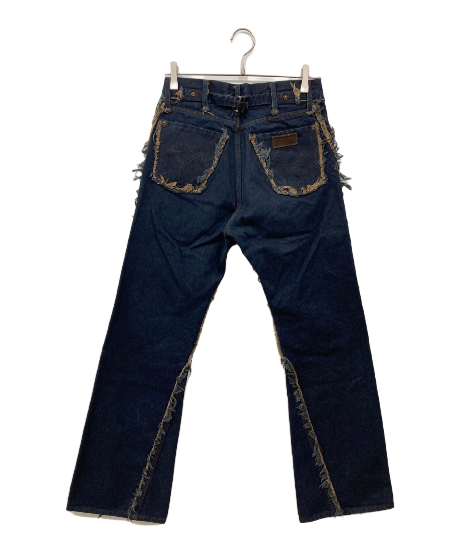 中古・古着通販】MINUS (マイナス) フリンジデニムパンツ インディゴ