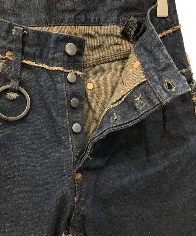 中古・古着通販】MINUS (マイナス) フリンジデニムパンツ インディゴ