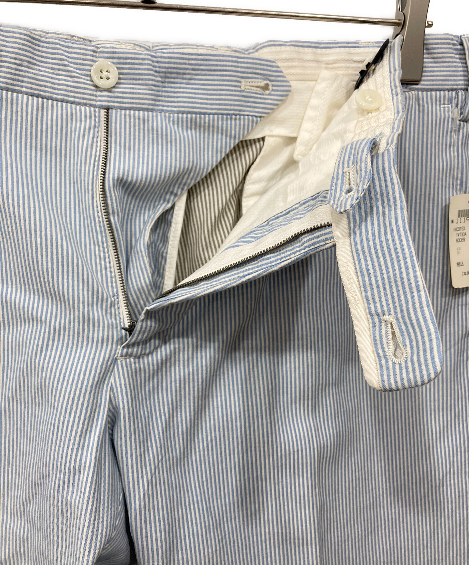 中古・古着通販】INCOTEX (インコテックス) ストライプパンツ ブルー