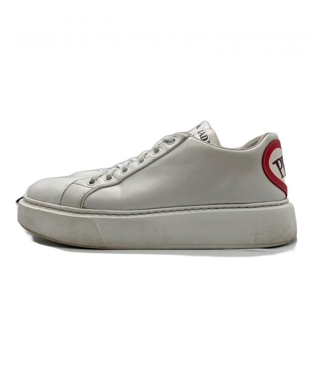 中古・古着通販】PRADA (プラダ) ハートロゴパッチスニーカー ホワイト 