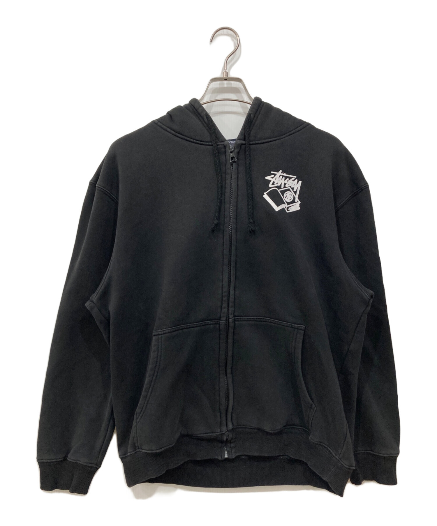 OLD STUSSY Ｌサイズ　美品　ジップパーカー 中古・古着通販】stussy (ステューシー) ジップパーカー ブラック