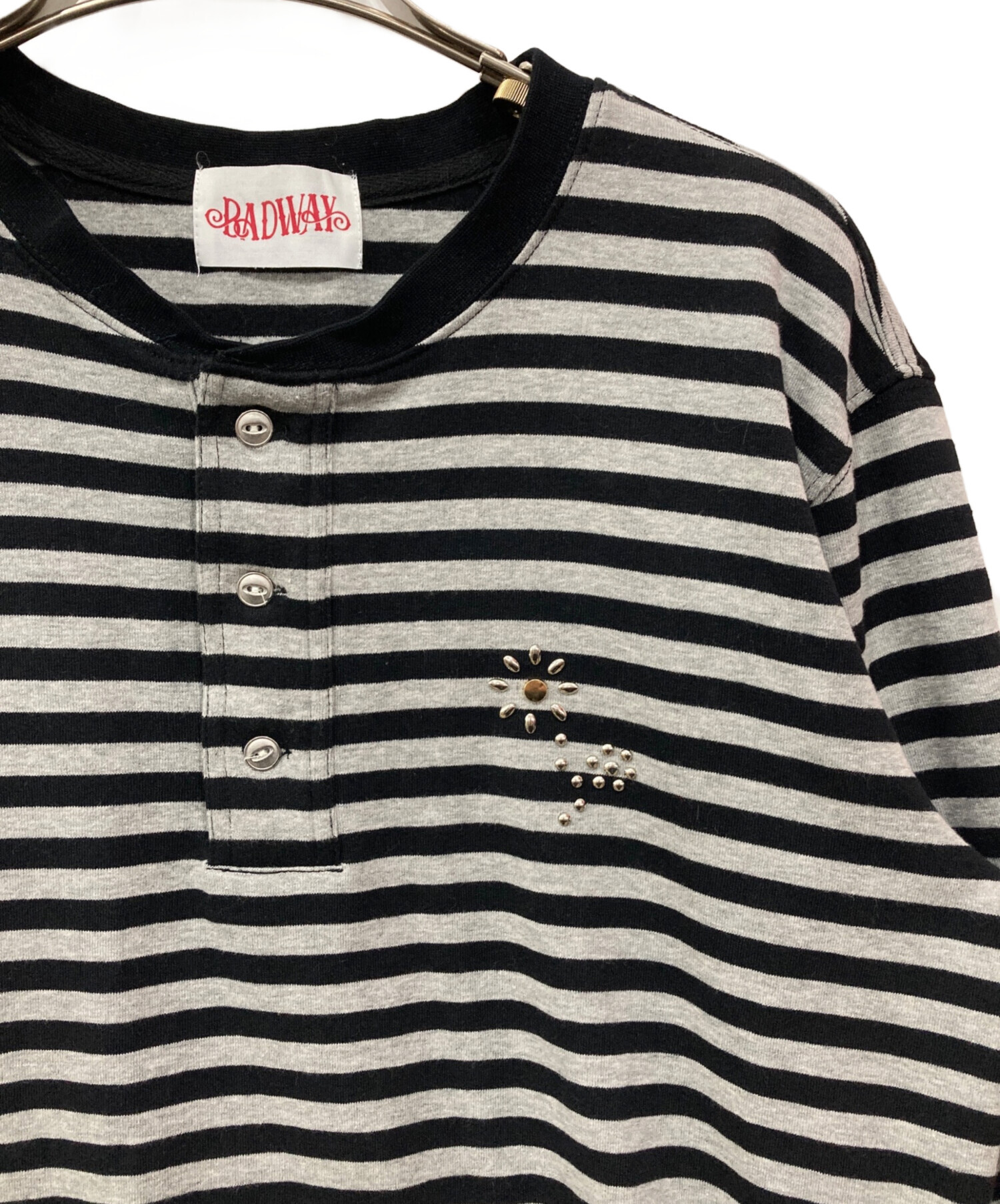 中古・古着通販】BADWAY (バッドウェイ) ボーダーカットソー ブラック