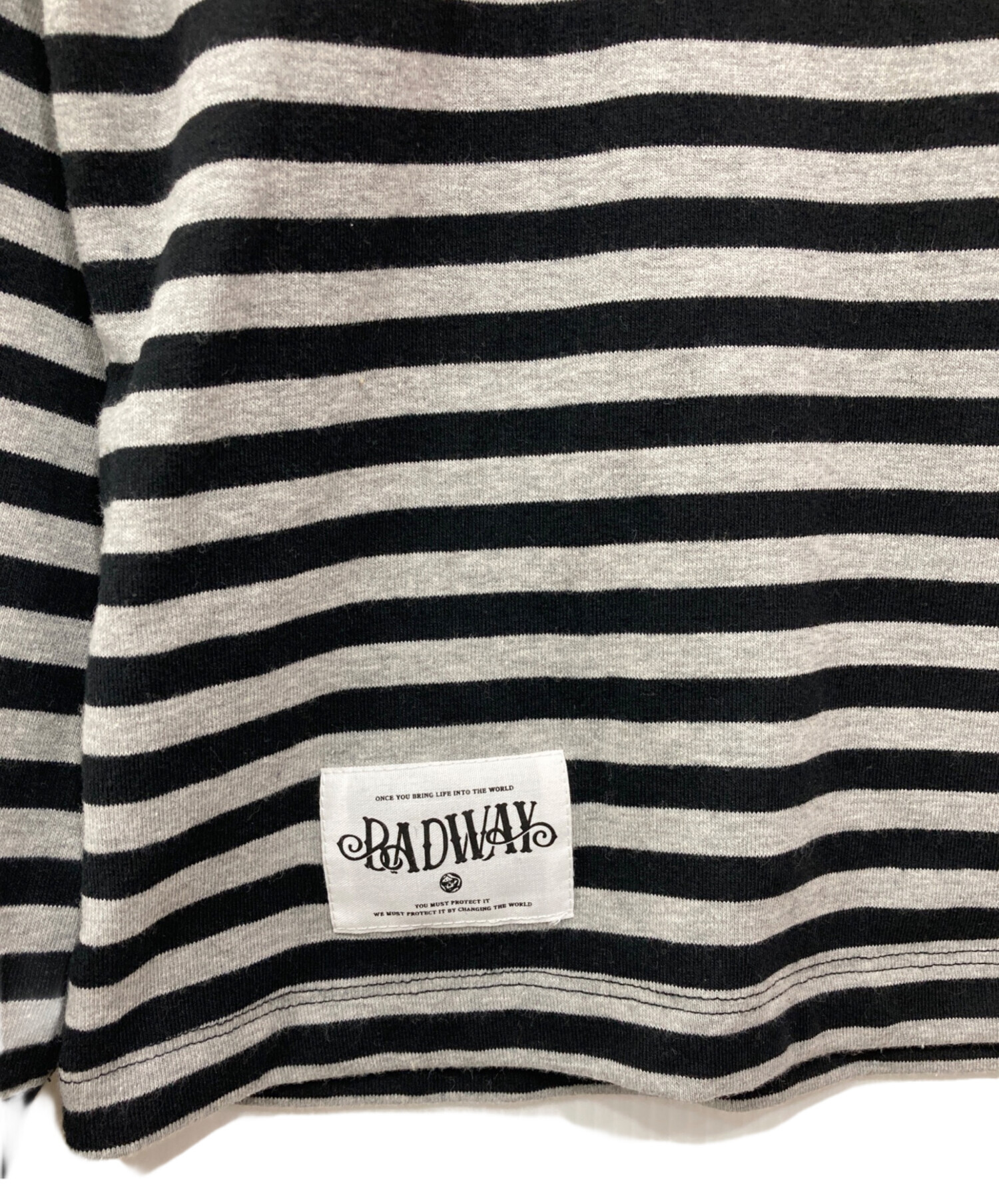 中古・古着通販】BADWAY (バッドウェイ) ボーダーカットソー ブラック
