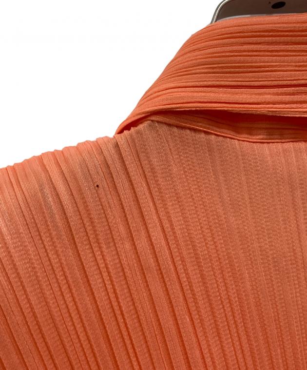 ISSEYMIYAKE(イッセイミヤケ) ノースリーブシャツブラウス サイズ3 L レディース - グリーン×オレンジ 2009SS 中古・古着通販】ISSEY MIYAKE (イッセイミヤケ) ノースリーブプリーツ