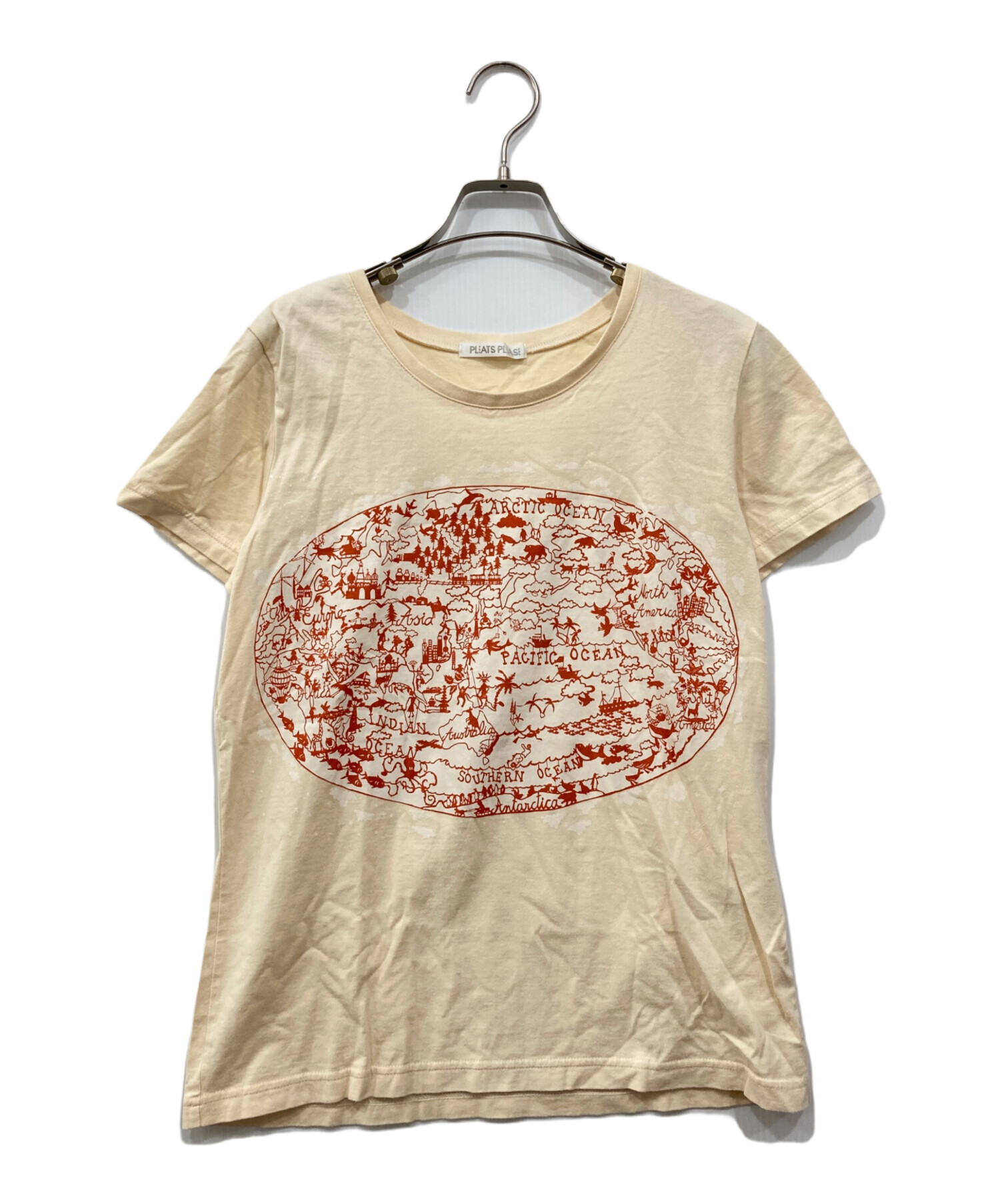 中古・古着通販】PLEATS PLEASE (プリーツプリーズ) 世界地図Tシャツ 
