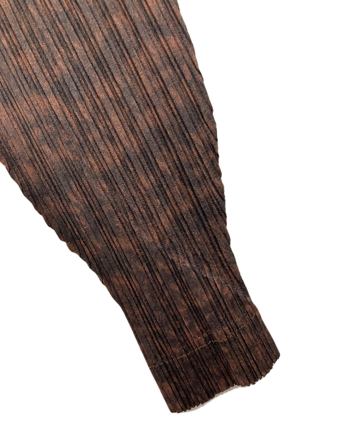 PLEATS PLEASE 長袖ロングカーディガン ダークブラウン 中古・古着通販】PLEATS PLEASE (プリーツプリーズ) プリーツ