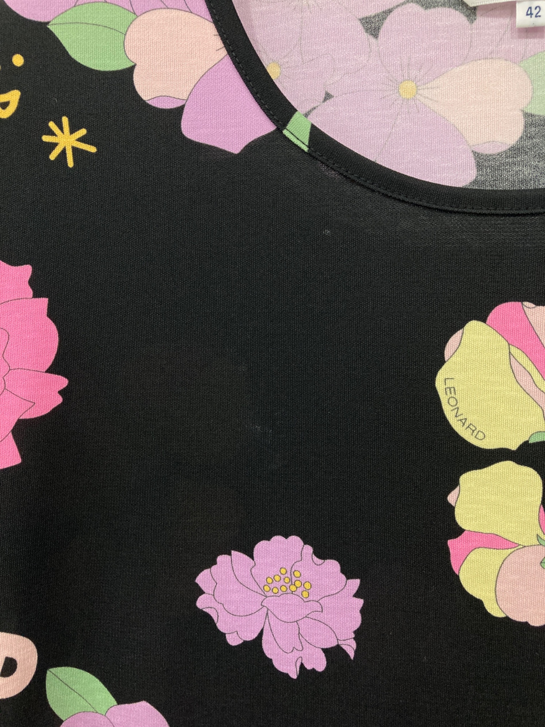 値下げ‼️新品‼️LEONARD　SPORT　レオナール　M ブラック　花柄 中古・古着通販】LEONARD (レオナール) 花柄ワンピース ブラック
