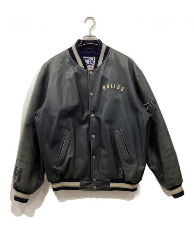 中古・古着通販】G-Ⅲ (ジースリー) レザースタジャン ネイビー サイズ