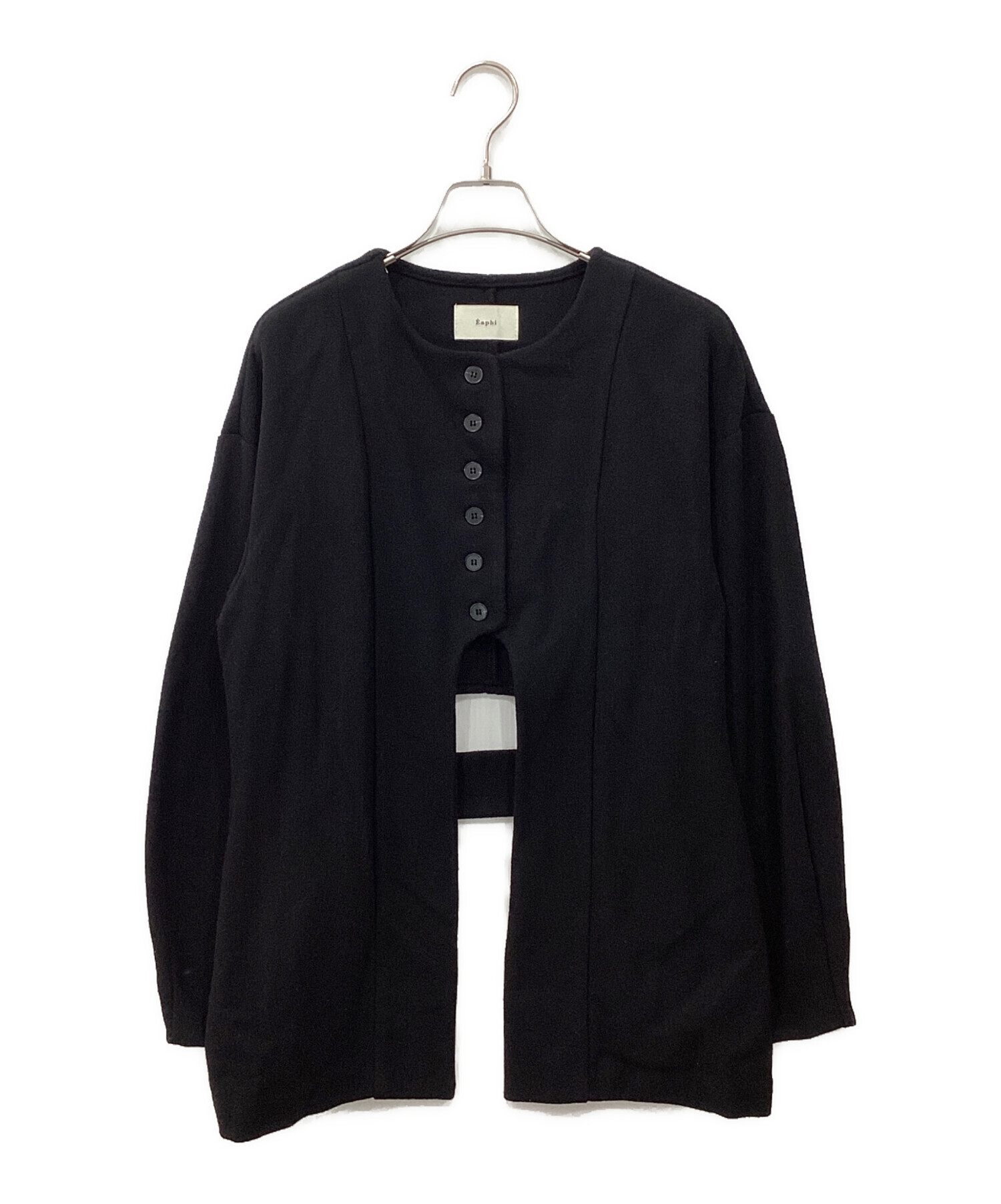 Eaphi CURVE CUT LINE JACKET 【brown】 中古・古着通販】Eaphi (エフィ) CURVE CUT LINE JACKET ブラック