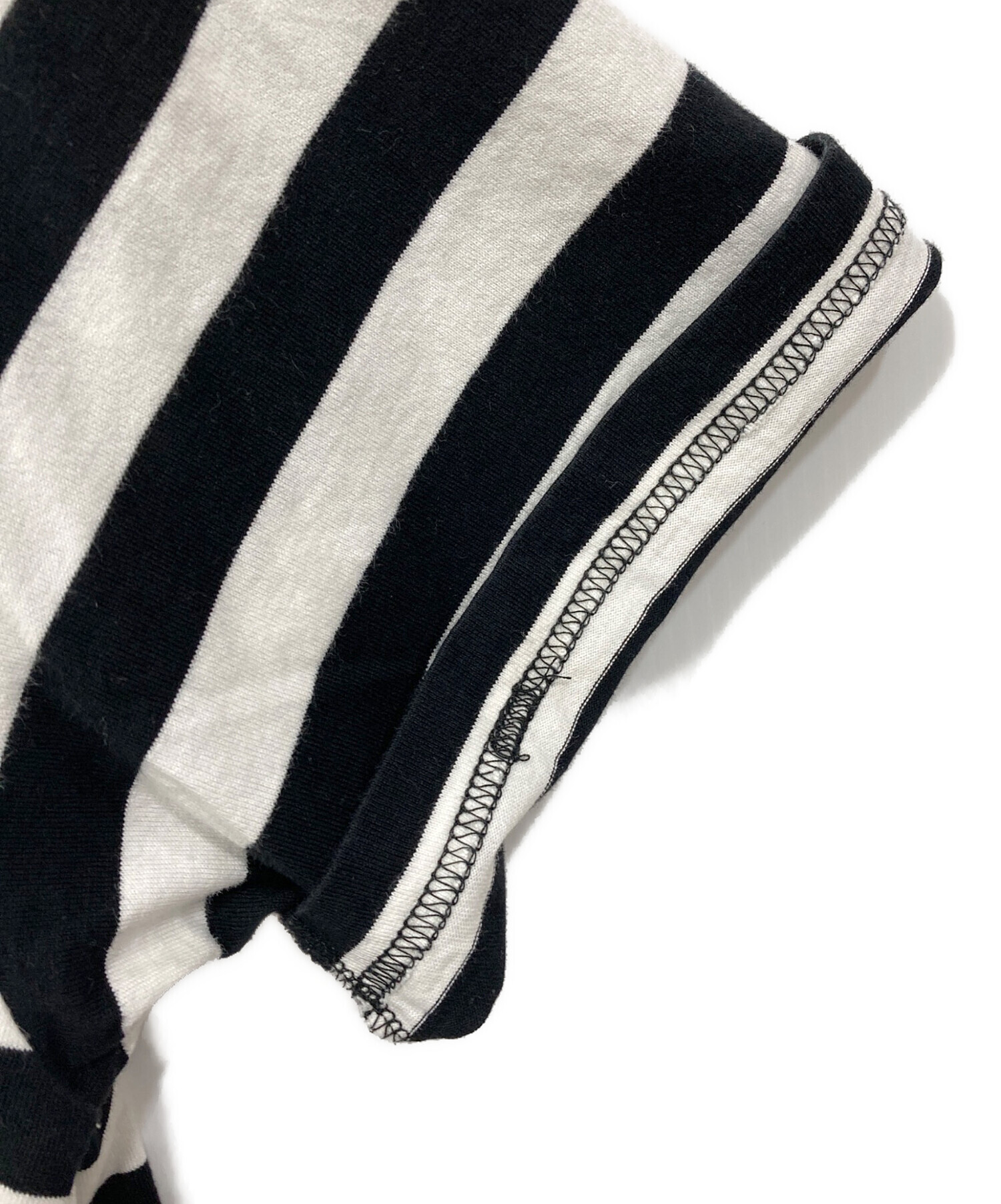 Supreme - 美品　supreme ロンT ボーダー　白　黒 中古・古着通販】SUPREME (シュプリーム) ボーダーTシャツ ブラック