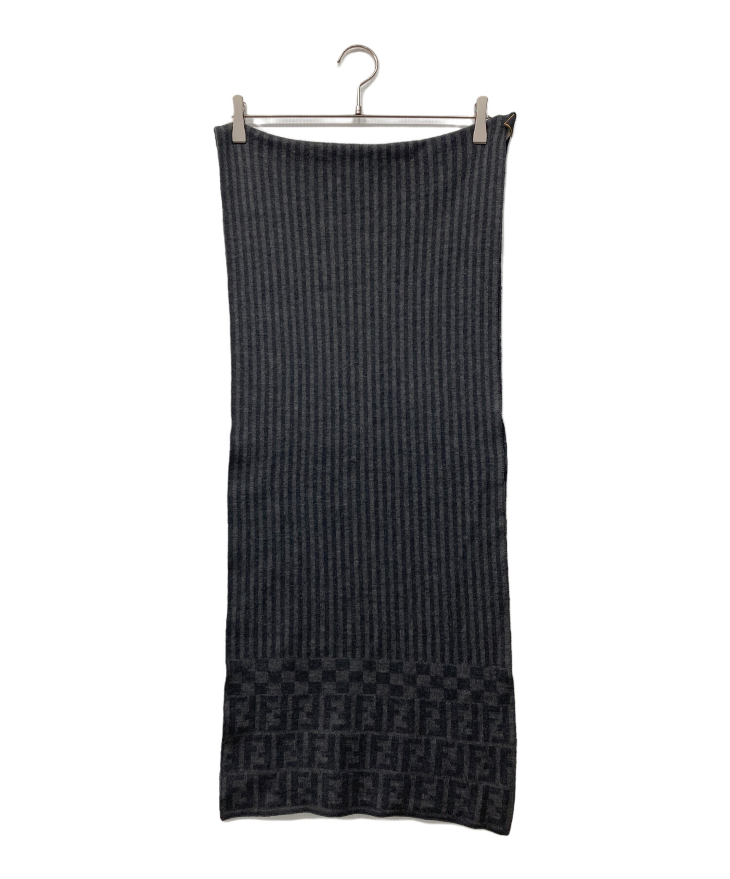 FENDI　ウールマフラー 中古・古着通販】FENDI (フェンディ) ウールマフラー グレー｜ブランド
