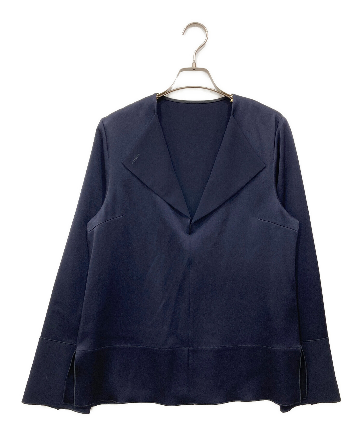 deres デレス　ブラウス　ネイビー 中古・古着通販】DES PRES (デ プレ) サテンジョーゼット オープン