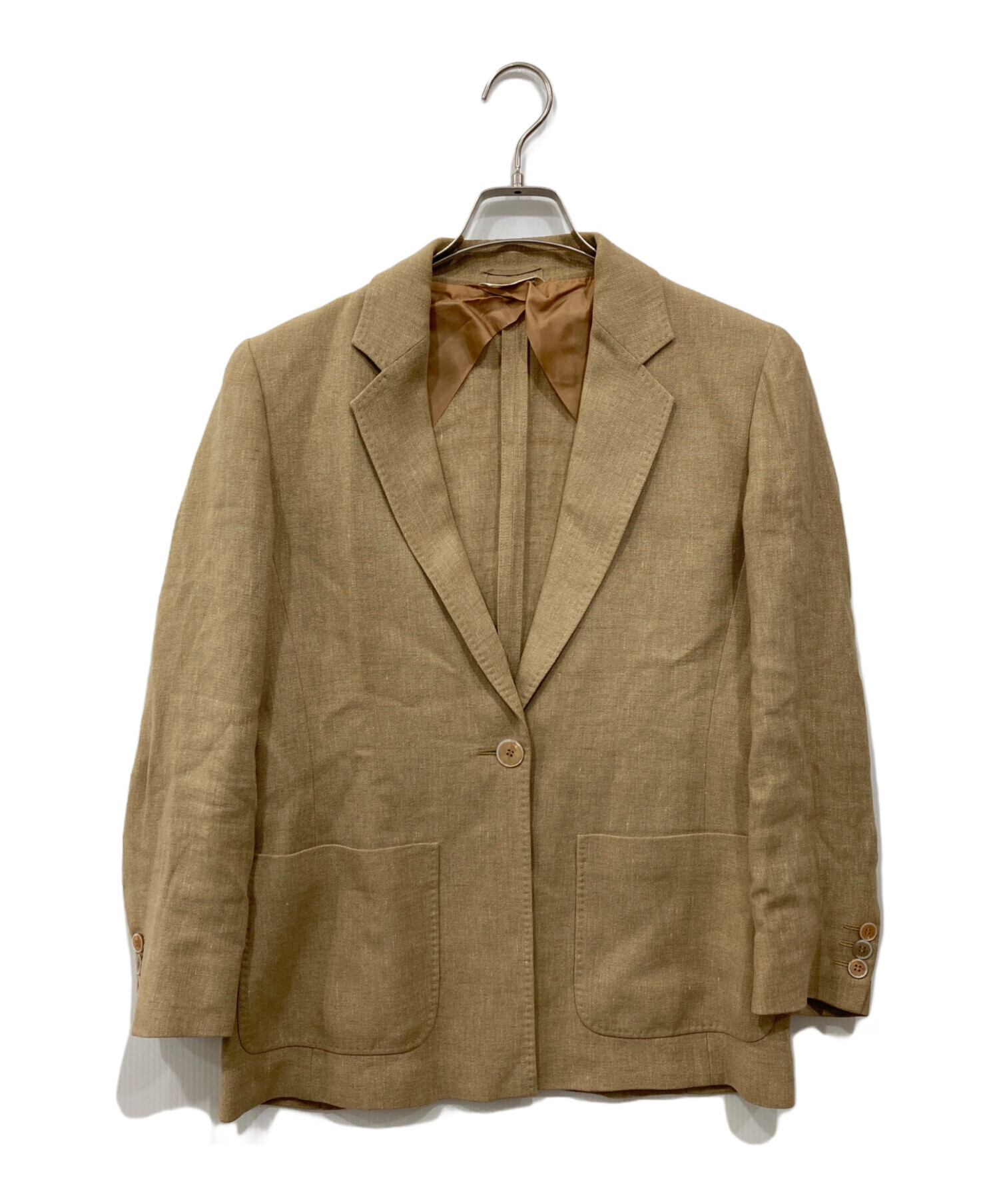MaxMara シルク混 テーラードジャケット ベージュ サイズ44 通勤 中古・古着通販】MaxMara (マックスマーラ) テーラードジャケット