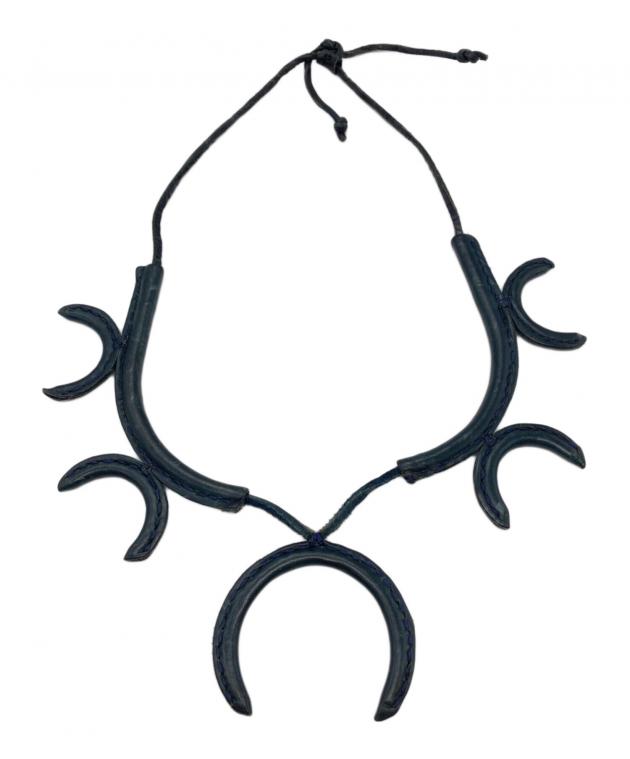 CRESCIONI FLOR NECKLACE クレッシオーニ ブラック 中古・古着通販】crescioni (クレッシオーニ) レザーネックレス