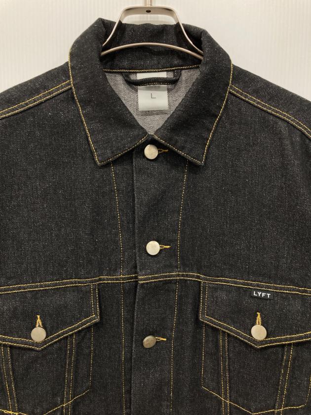 中古・古着通販】Lyft (リフト) BACK EMBLEM DENIM JACKET ブラック