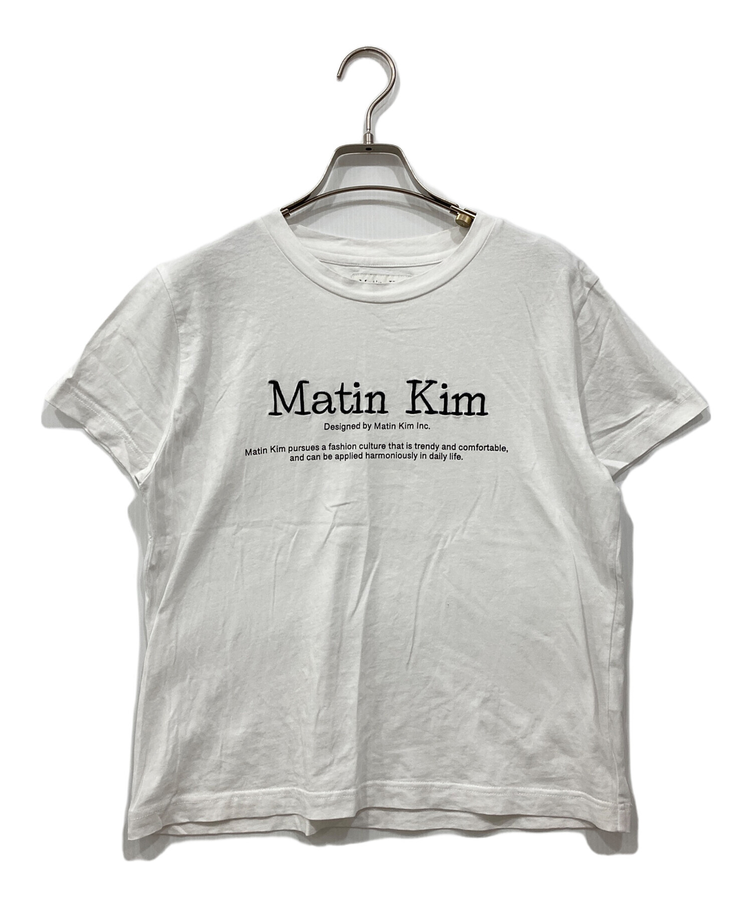 No.3キムキムページ‼️納品5月18日〜20日 中古・古着通販】Matin Kim (マーティン・キム) ロゴTシャツ ホワイト