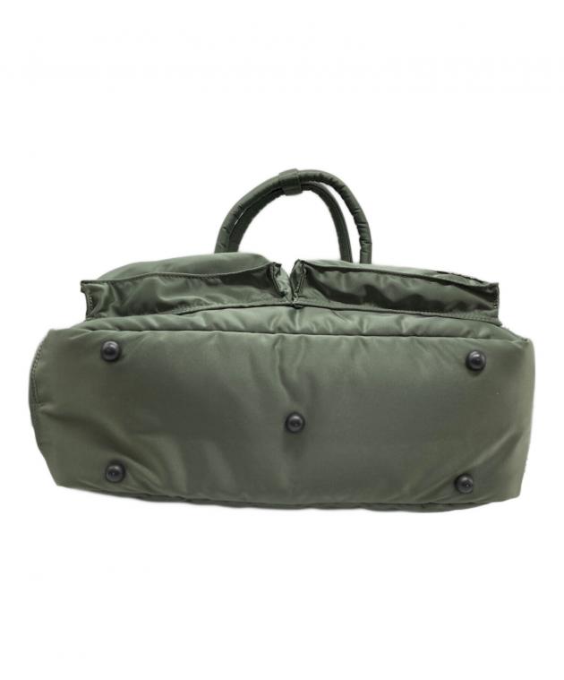 未使用 PORTER TANKER SQUARE TOTE BAG(L)グリーン 中古・古着通販】PORTER (ポーター) TANKER TOTE BAG(L) グリーン 未