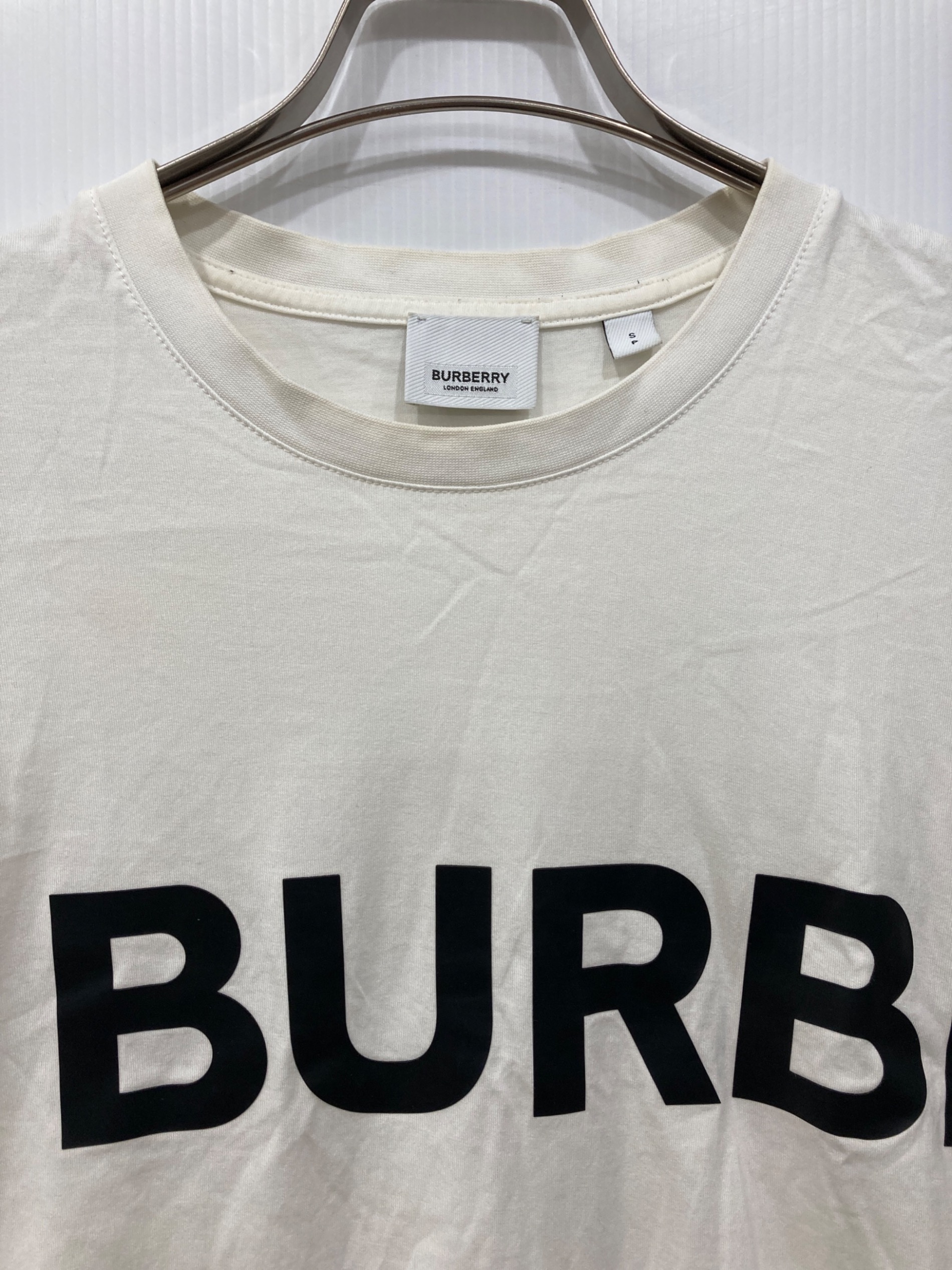 中古・古着通販】BURBERRY (バーバリー) ロゴプリントTシャツ ホワイト