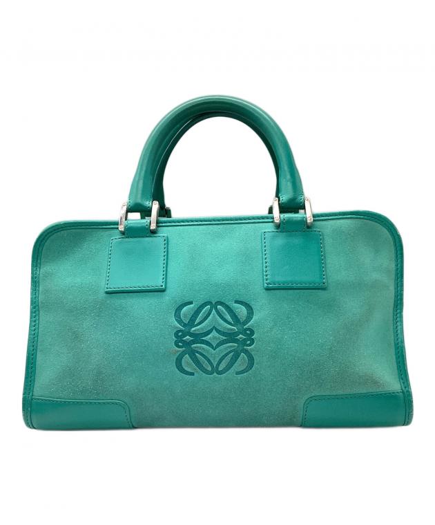 LOEWE ハンドバッグ　アマソナ 28スエード水色ターコイズブルーオフホワイト 中古・古着通販】LOEWE (ロエベ) アマソナ28 ハンドバッグ ブルー