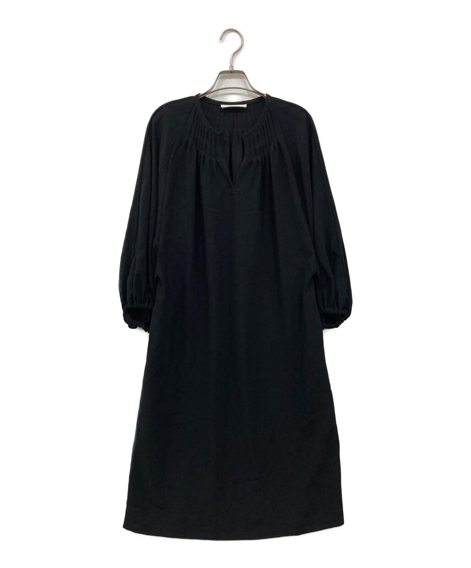 ADORE アドーア　ワンピース　ブラック　36 丈90cm 中古・古着通販】ADORE (アドーア) ギャザードルマンスリーブ