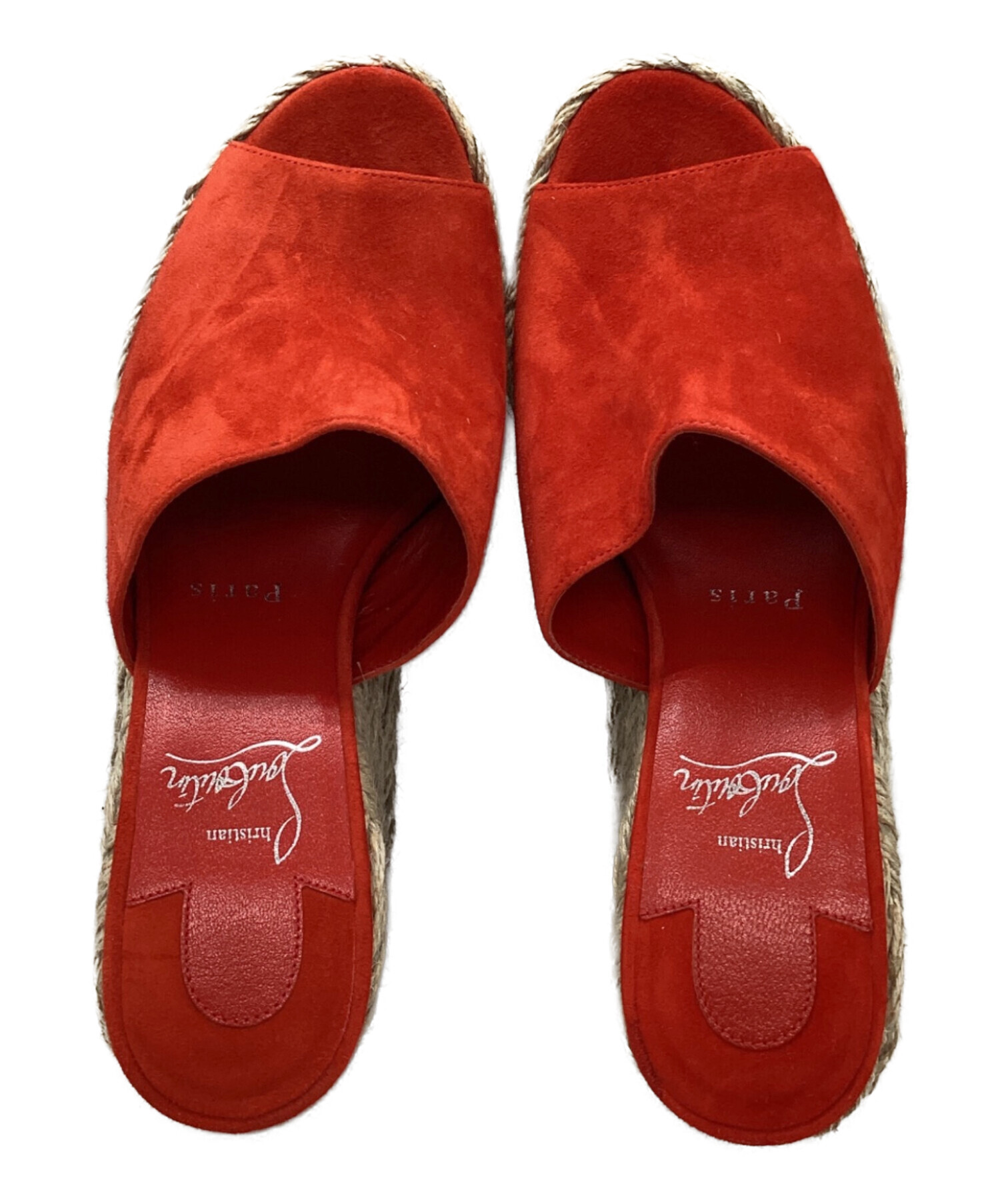 クリスチャンルブタン　エスパドリーユ 赤色　サンダル 中古・古着通販】Christian Louboutin (クリスチャン・ルブタン