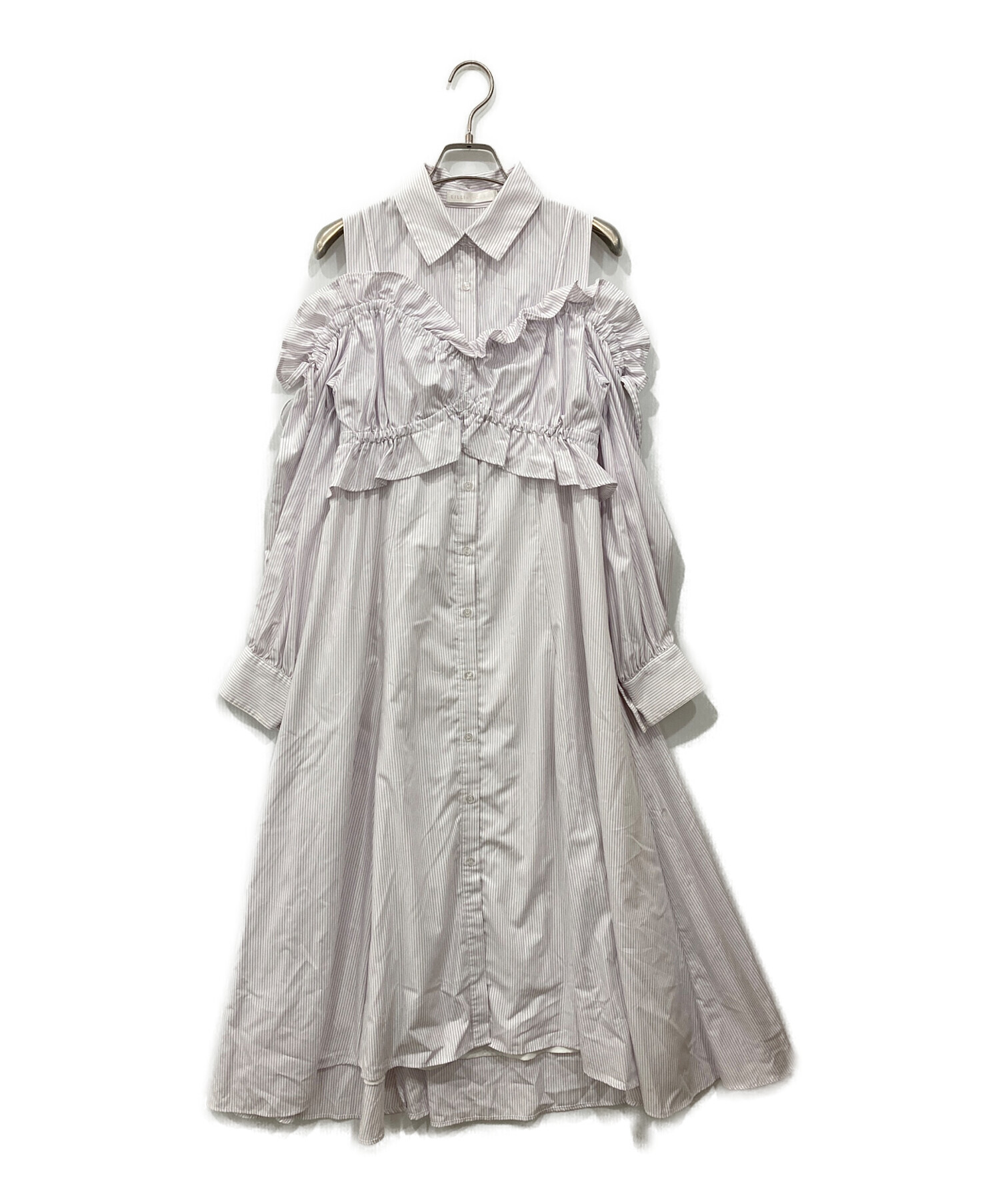 LILLIAN CARAT レースカラーシャツワンピース リリアンカラット 中古・古着通販】LILLIAN CARAT (リリアンカラット) レイヤード