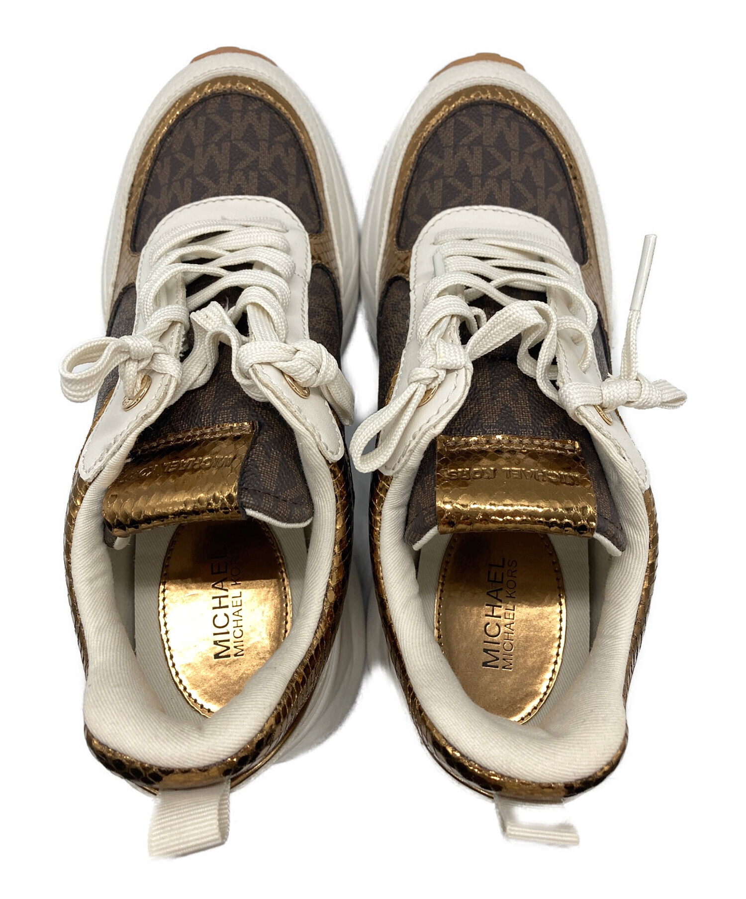 MICHAEL KORS ホワイト/ブラウン スニーカー US 8M 中古・古着通販】MICHAEL MICHAEL KORS (マイケル マイケルコース