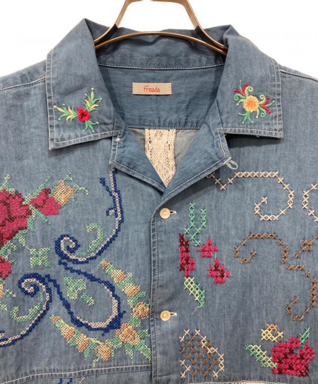中古・古着通販】freada (フリーダ) オープンカラー 刺繍 シャツ