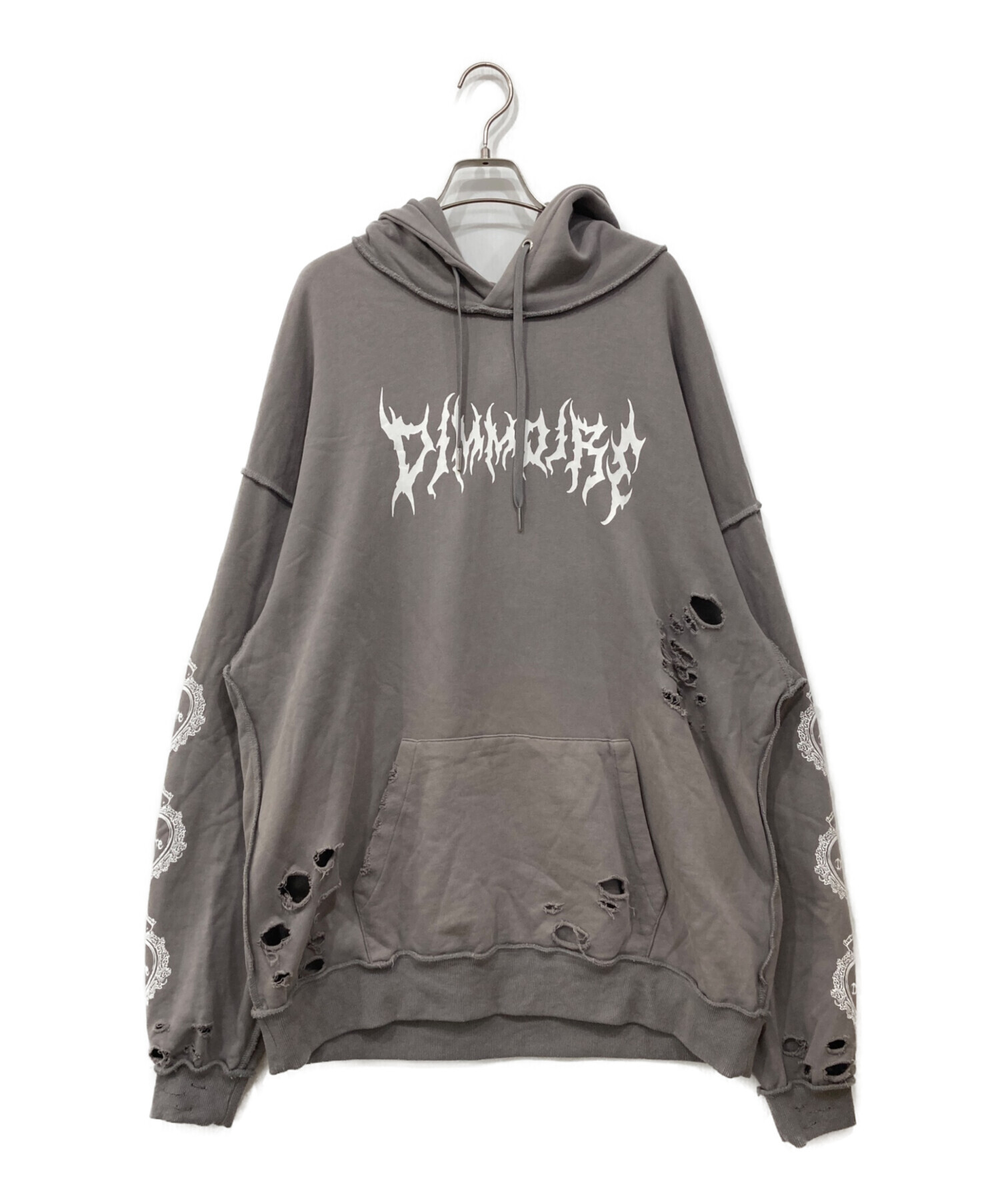 DimMoire クラッシュBIGフーディ ホワイト 中古・古着通販】dim moire (ディムモアール) クラッシュBiGフーディー
