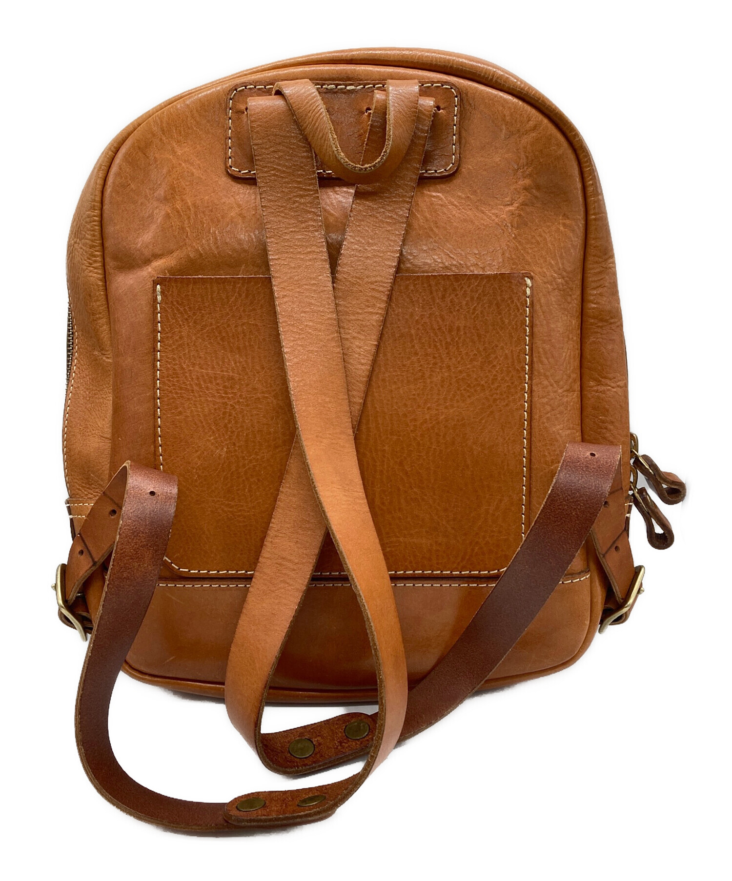 中古・古着通販】nobrand (ノーブランド) レザーリュック ブラウン