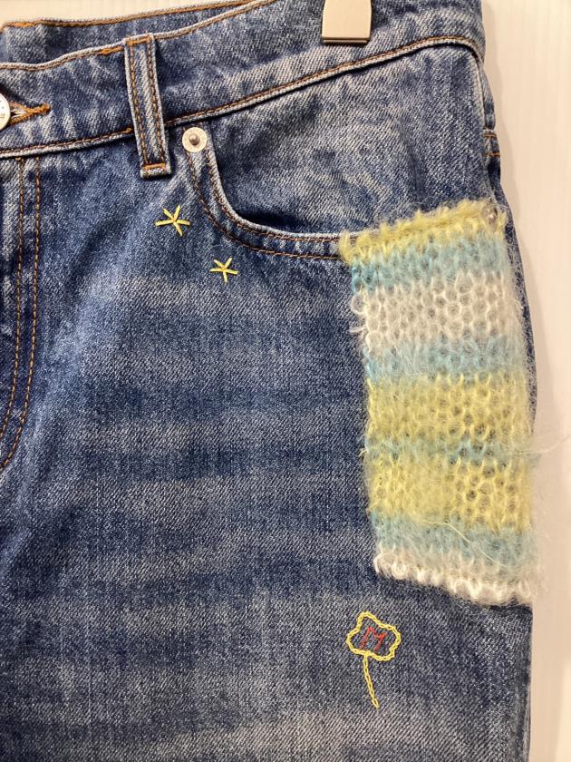 中古・古着通販】MARNI (マルニ) パッチワークデニムパンツ インディゴ