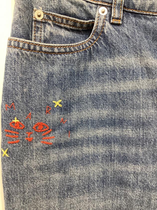 中古・古着通販】MARNI (マルニ) パッチワークデニムパンツ インディゴ