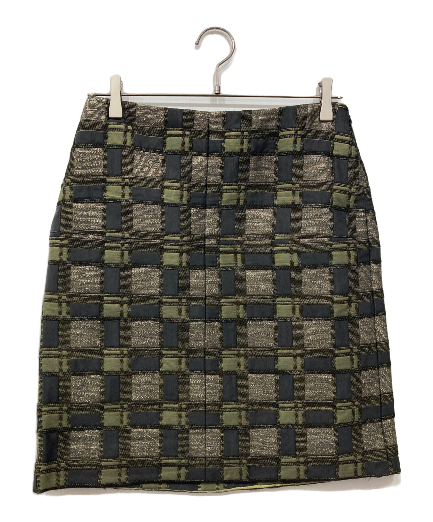 中古・古着通販】MARNI (マルニ) ジャガードスカート カーキ×グレー