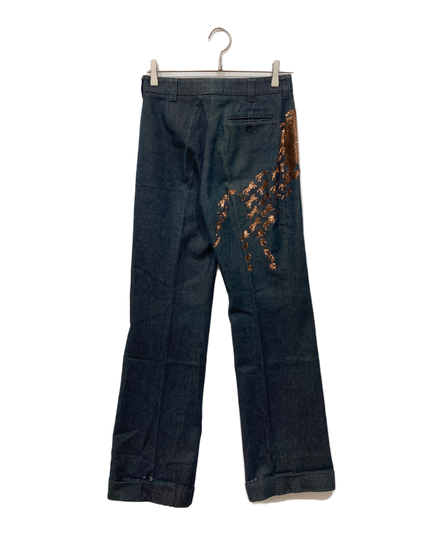 中古・古着通販】Chloe (クロエ) スパンコールデニムパンツ インディゴ