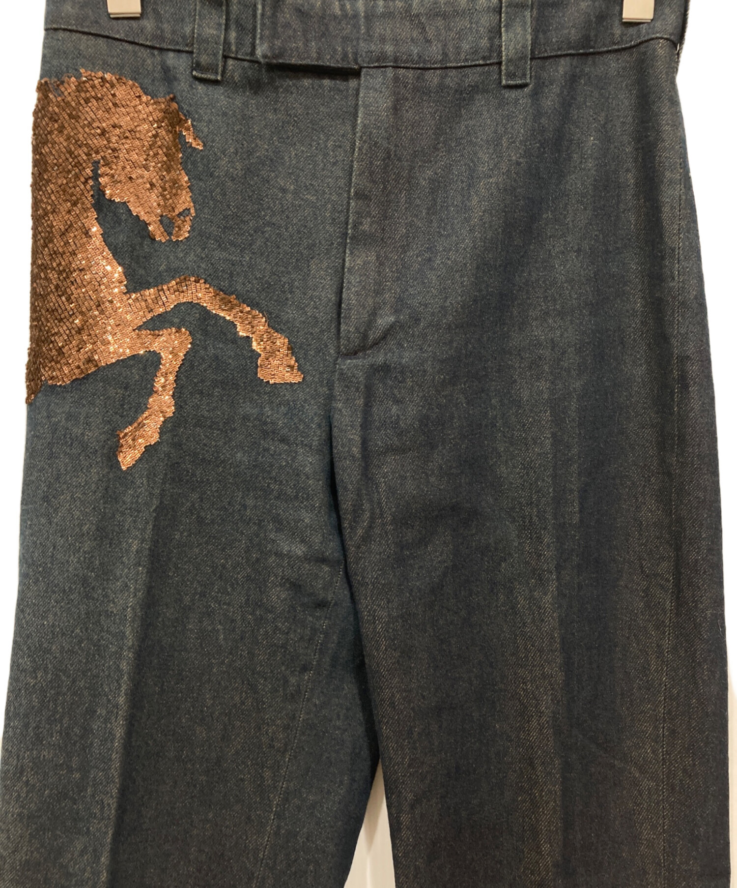 中古・古着通販】Chloe (クロエ) スパンコールデニムパンツ インディゴ
