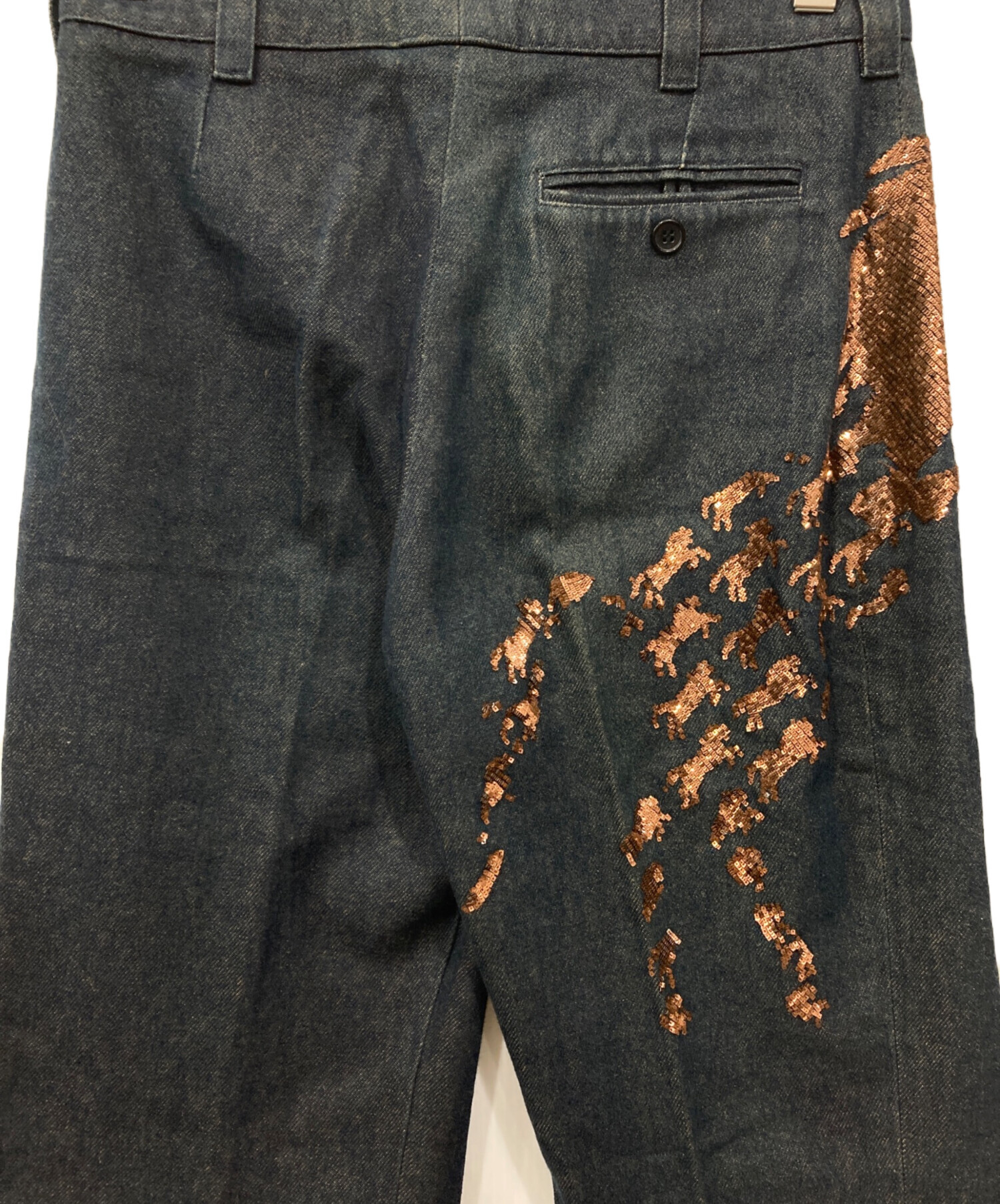 中古・古着通販】Chloe (クロエ) スパンコールデニムパンツ インディゴ