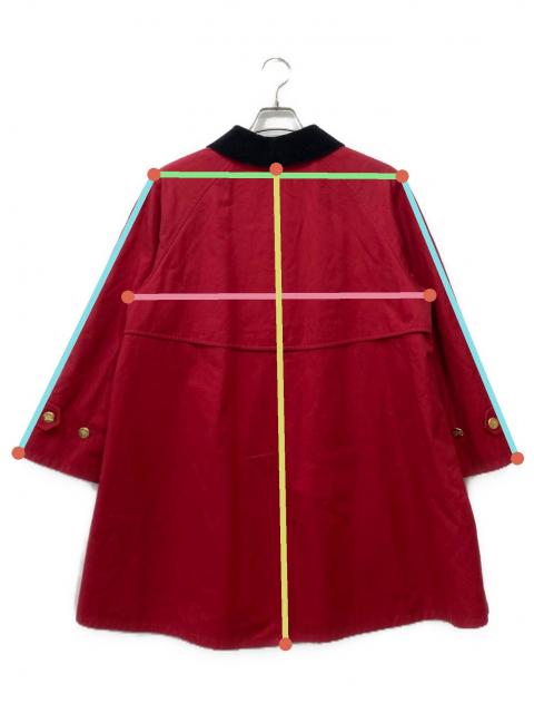 替ボタン付⭕️ほぼ未使用⭕️バーバリーズ　ステンカラー　ロングコート　赤　レッド 中古・古着通販】Burberry's (バーバリーズ) 金釦ステンカラーコート