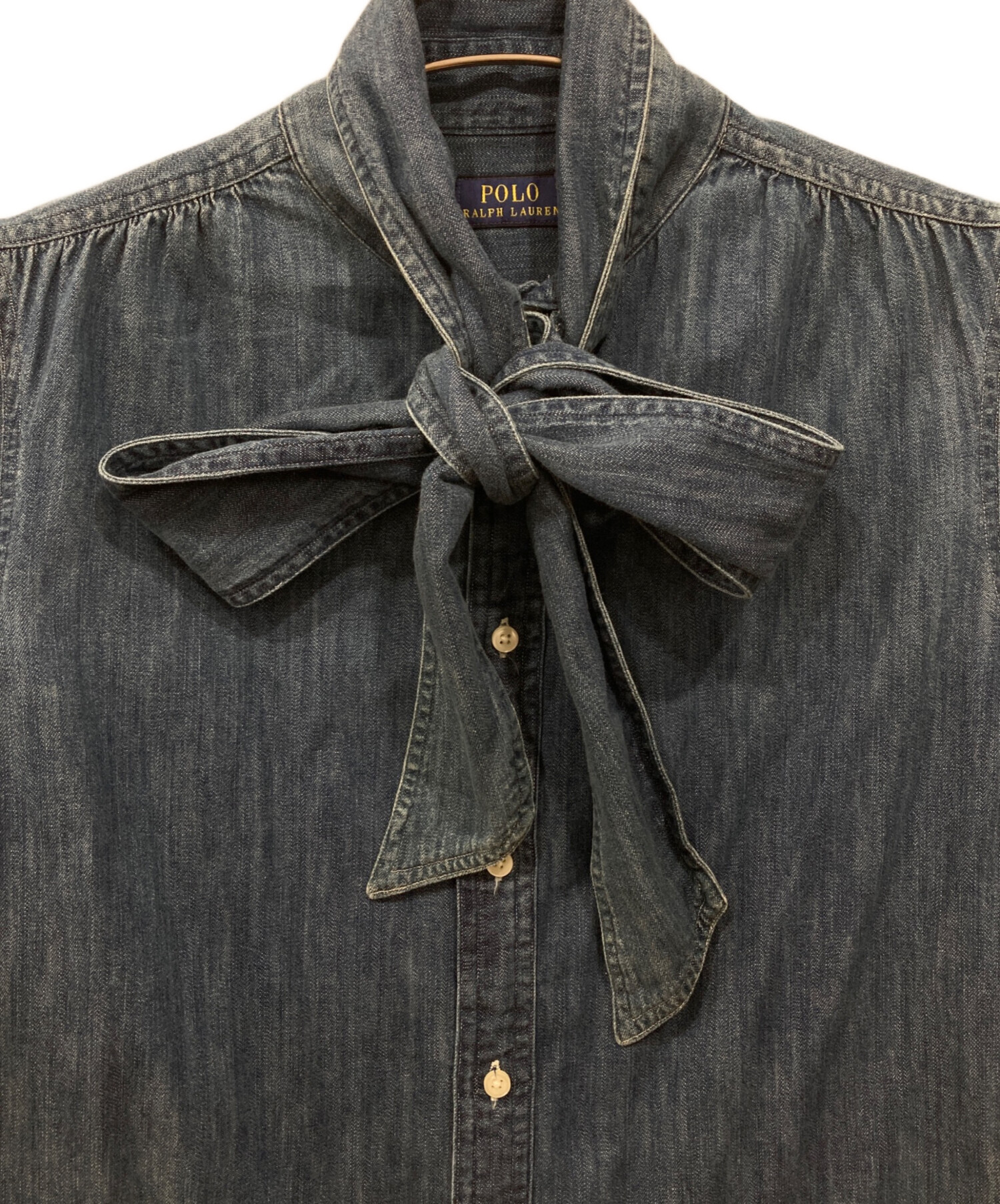 POLO RALPH LAUREN デニムシャツ　ボウタイ　ボウタイシャツ 中古・古着通販】POLO RALPH LAUREN (ポロ・ラルフローレン) ボウタイ