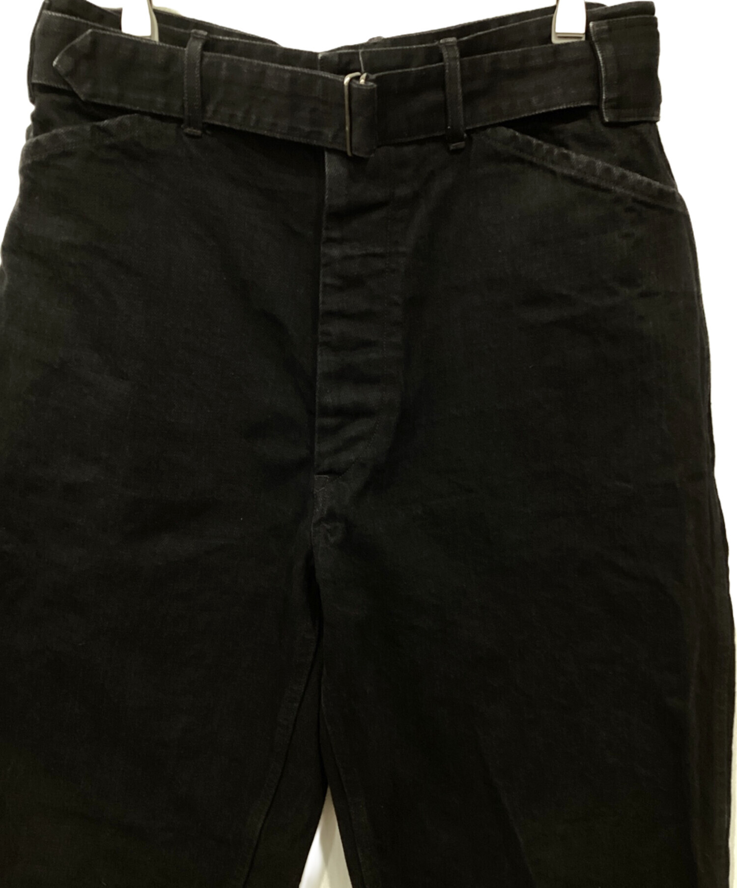 中古・古着通販】COMOLI (コモリ) ブラックデニム ベルテッドパンツ