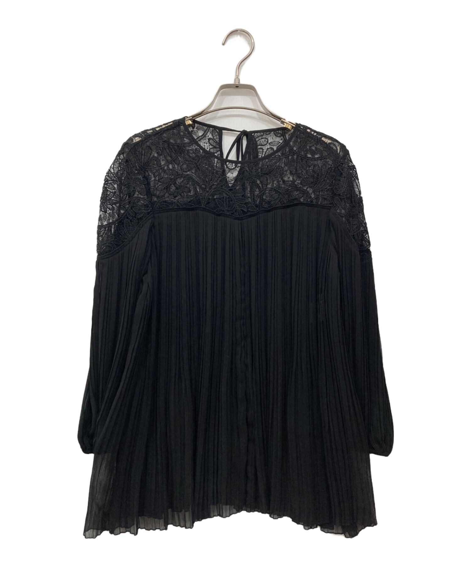 20SS♡ANAYI アナイ レース+楊柳プリーツブラウス 38 上品 キレイめ 