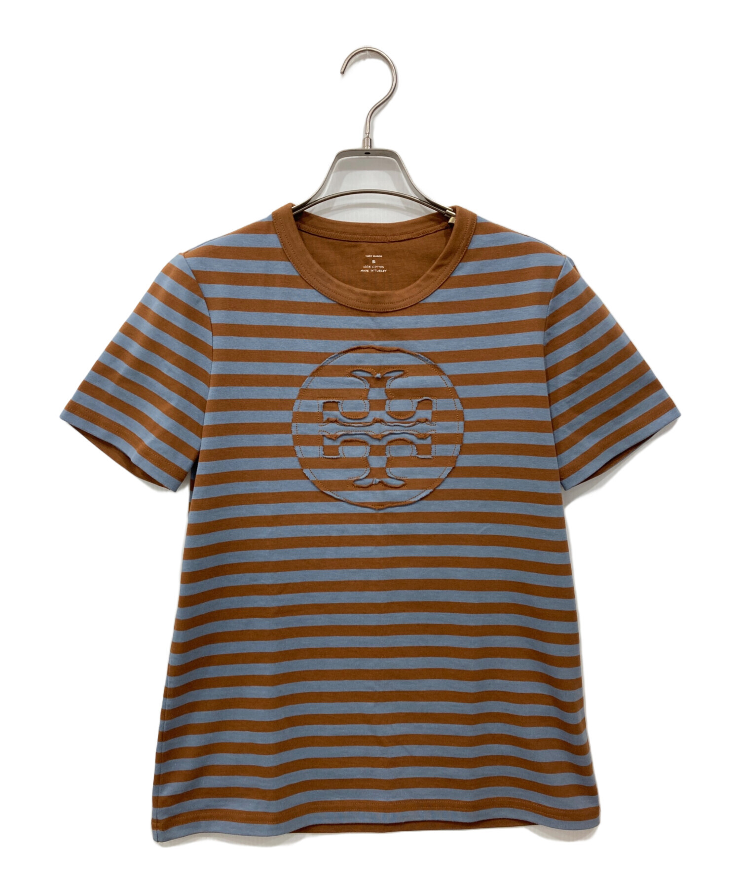 中古・古着通販】TORY BURCH (トリーバーチ) ボーダーTシャツ グレー