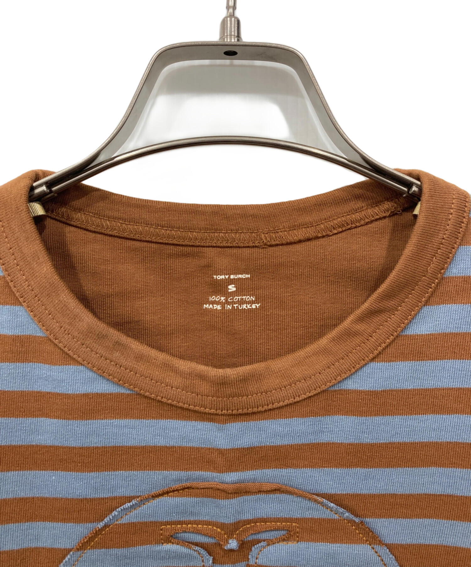 中古・古着通販】TORY BURCH (トリーバーチ) ボーダーTシャツ グレー