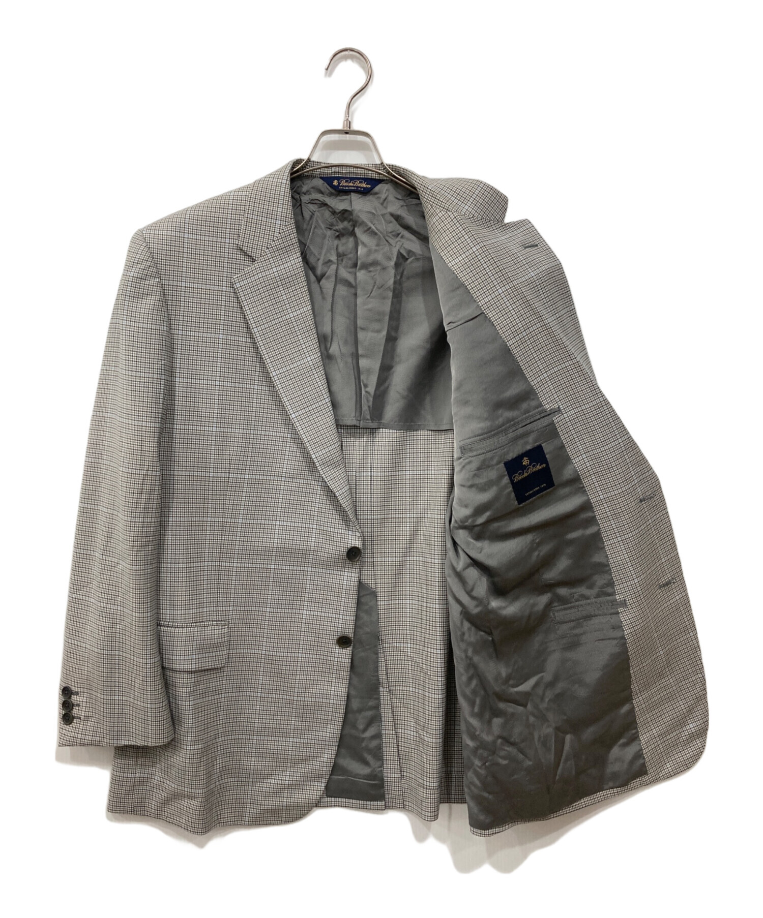 「美品」BROOKS BROTHERS ライトグレー テーラードジャケット 中古・古着通販】BROOKS BROTHERS (ブルックスブラザーズ) テーラード