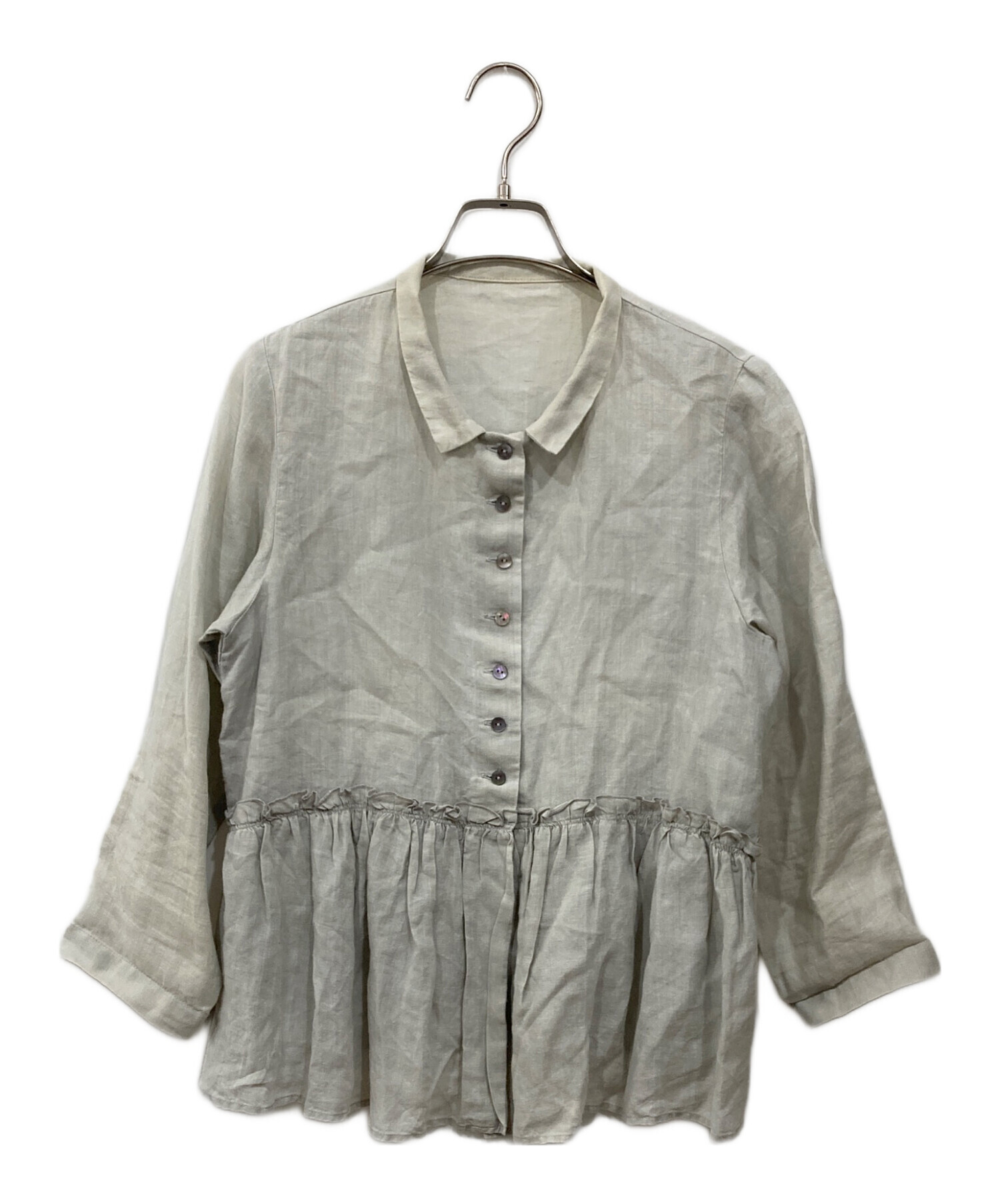 中古・古着通販】nest Robe (ネストローブ) リネンブラウス グレー 