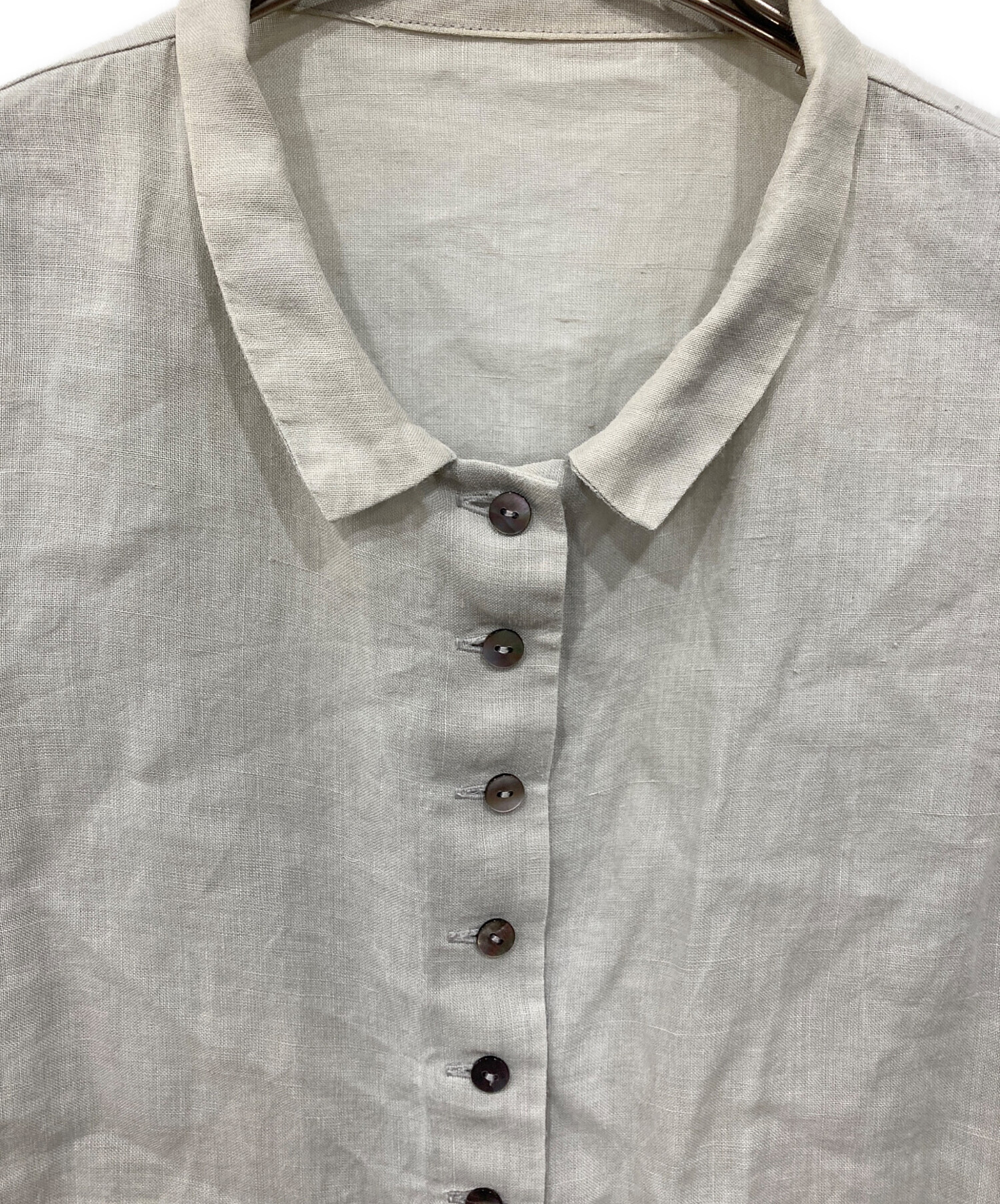 中古・古着通販】nest Robe (ネストローブ) リネンブラウス グレー