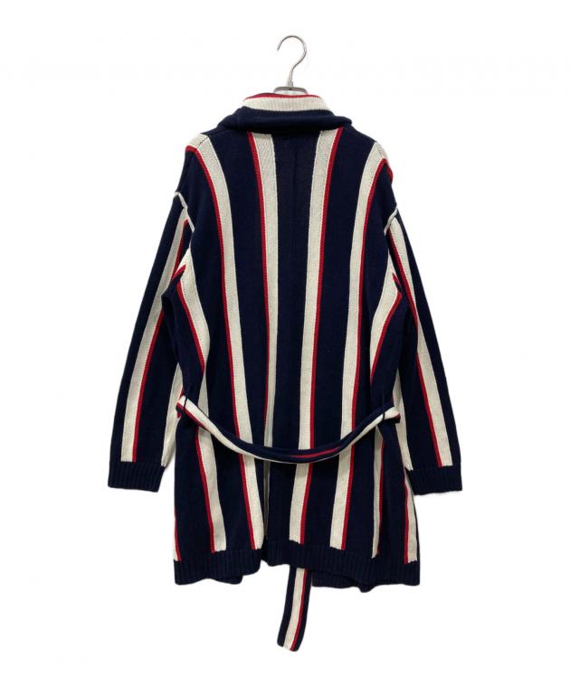ラルフローレン リネン ストライプ柄 ロング カーディガン 羽織 ガウン レトロ 中古・古着通販】POLO RALPH LAUREN (ポロ・ラルフローレン