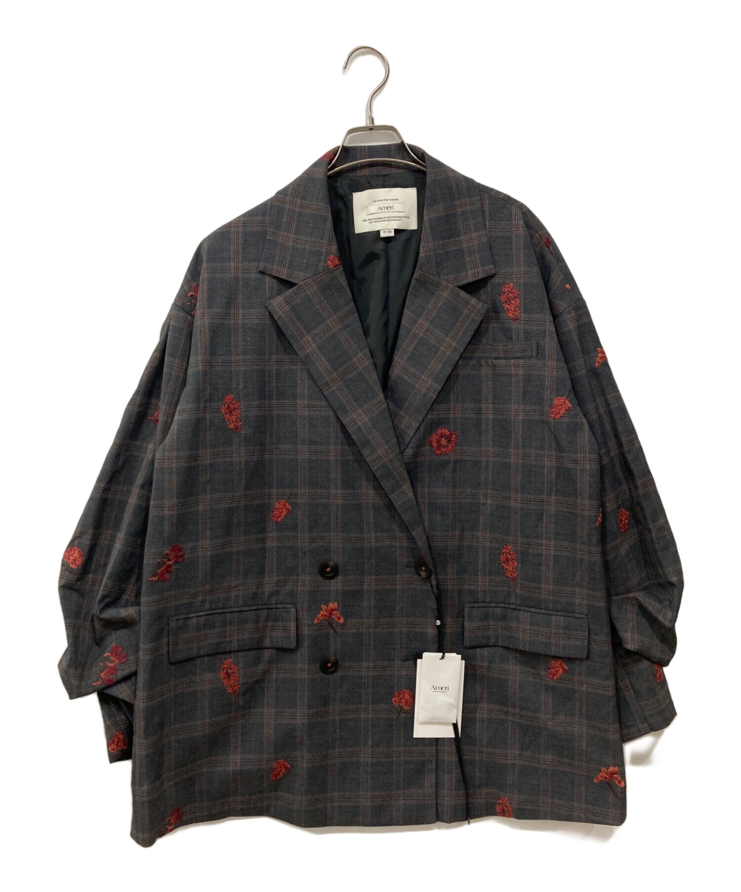 中古・古着通販】AMERI (アメリ) チェックフラワーパパジャケット