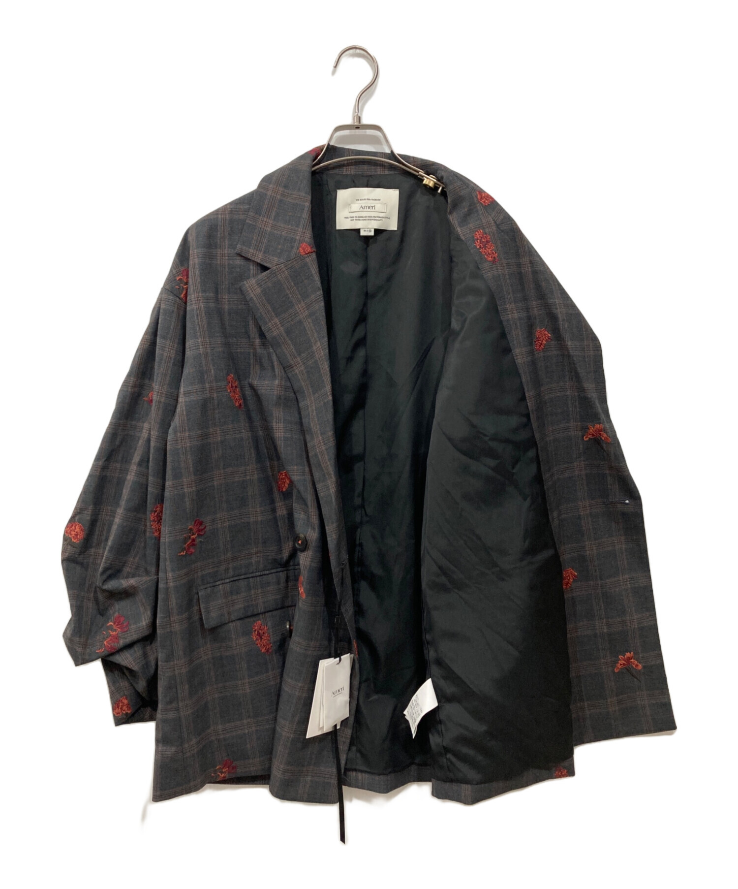 中古・古着通販】AMERI (アメリ) チェックフラワーパパジャケット