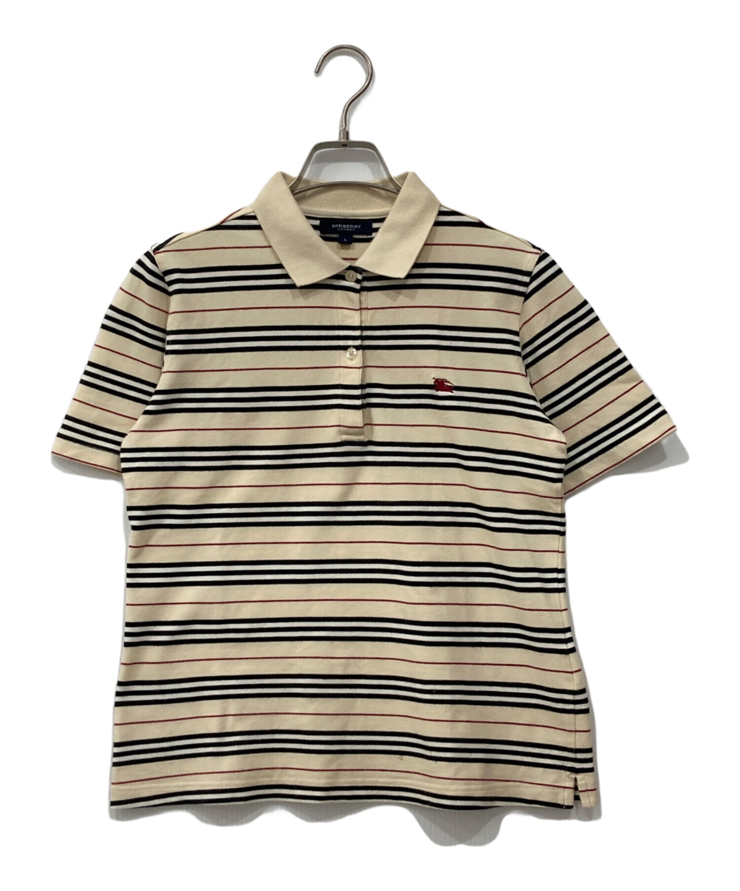 Burberry 半袖 ポロシャツ ボーダー ベージュ　2 中古・古着通販】BURBERRY LONDON (バーバリーロンドン) ボーダー